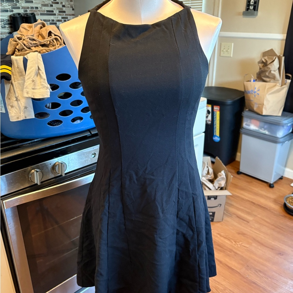 Banana Republic Blue Fit and Flare Halter Dress